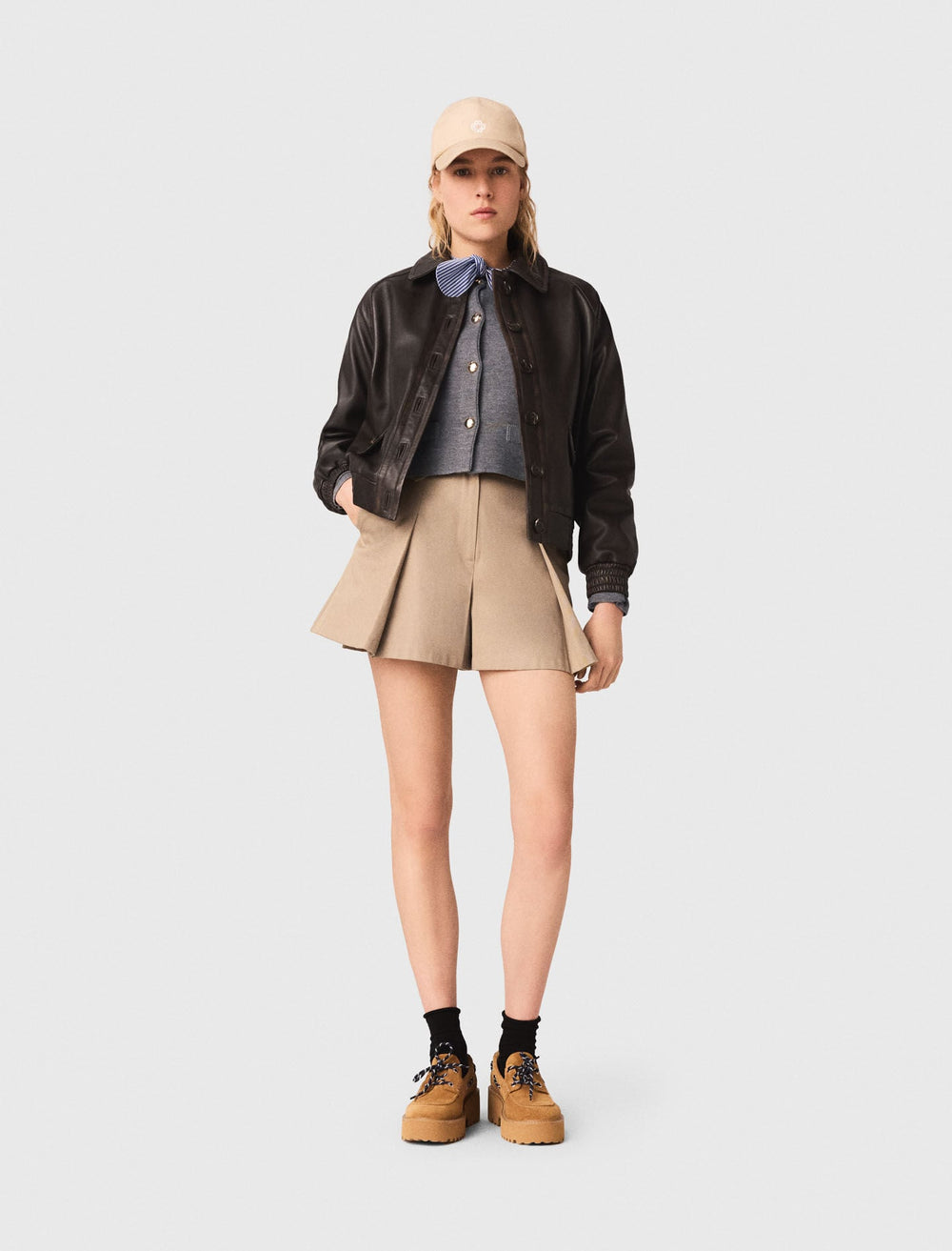 Maje New / Cropped leather jacket