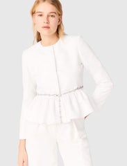 Maje Discount / Cropped jacket with jewelled belt