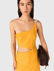 Maje Shop / Asymmetrical Linen-Blend Dress