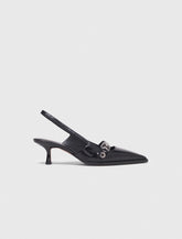 Maje Outlet / Leather pumps with eyelet strap
