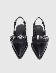 Maje Shop / Flat leather strap slingbacks