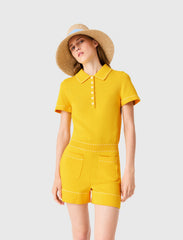 Maje On Sale / Knit playsuit with polo collar