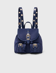 Maje Outlet / Mini leather and nylon backpack
