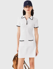 Maje Shop / Knit polo dress with crochet