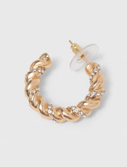 Maje Online / Twisted rhinestone hoop earrings
