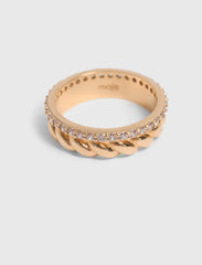 Maje New / Twisted gold rhinestone ring
