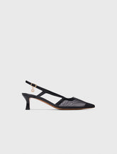 Maje Discount / Leather and mesh slingbacks