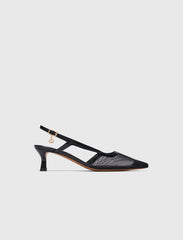 Maje Discount / Leather and mesh slingbacks