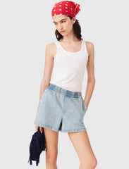Maje Discount / Floral denim shorts