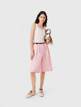 Maje On Sale / Pleated linen blend Bermuda shorts