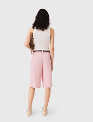 Maje On Sale / Pleated linen blend Bermuda shorts