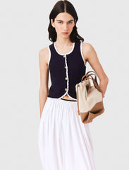 Maje Sale / Knit top with crochet trim