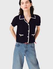 Maje On Sale / Cardigan with crochet trim
