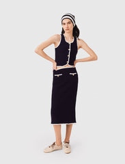 Maje Outlet / Midi skirt with crochet trim