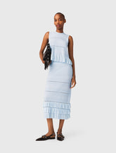Maje Online / Long ruffled knit skirt