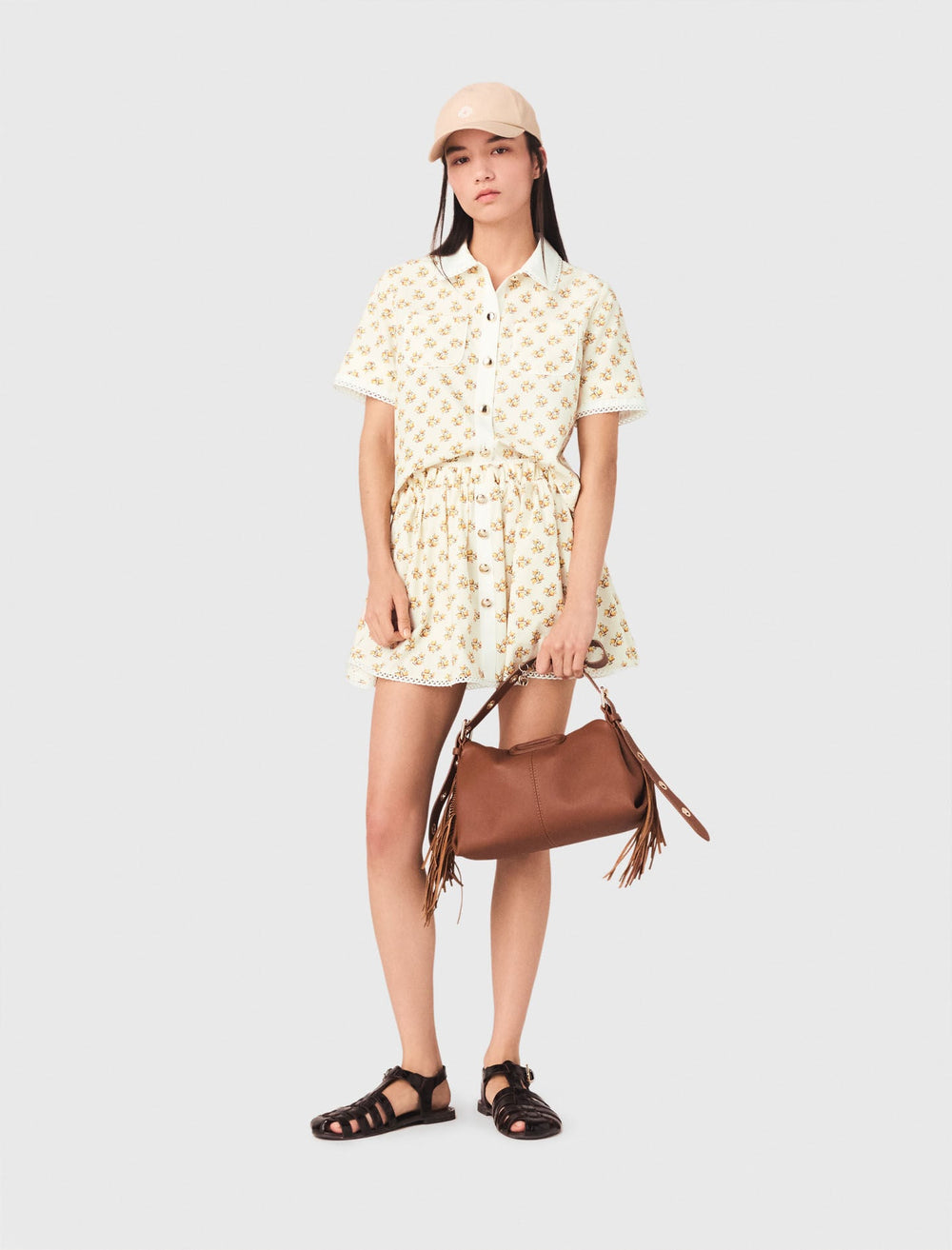 Maje Online / Patterned shirt with croquet trim