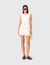 Maje Online / Embroidered linen blend shorts