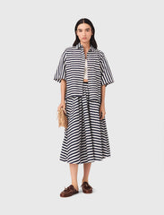 Maje Discount / Linen-blend midi skirt