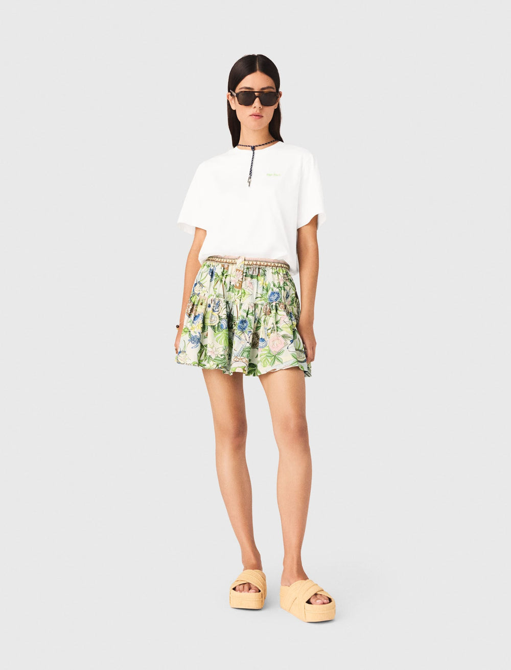 Maje Shop / Printed ruffled skirt