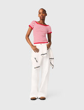 Maje Shop / Striped knit top with boat neck
