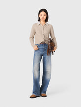 Maje Outlet / Cardigan with removable pearl collar