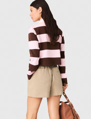 Maje Sale / Striped polo sweatshirt