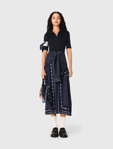 Maje Discount / Bandana patterned mixed-material dress