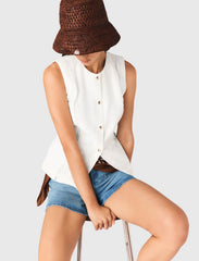 Maje Sale / Embroidered linen-blend jacket