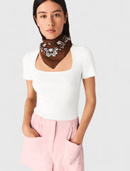 Maje Outlet / Square-neck ribbed sweater