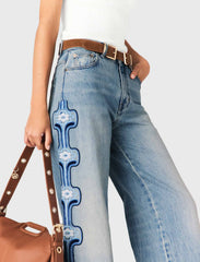 Maje On Sale / Floral embroidered wide-leg jeans