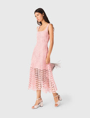 Maje Outlet / Rhinestone crochet midi dress