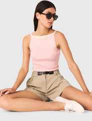 Maje New / High straight-neck top