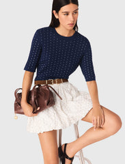 Maje Discount / Round-neck rhinestone sweater