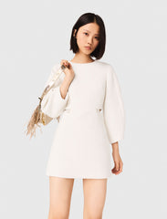 Maje Sale / Short balloon-sleeve tweed dress
