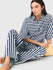 Maje New / Cropped linen-blend shirt