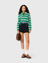 Maje Shop / Cropped striped polo sweater