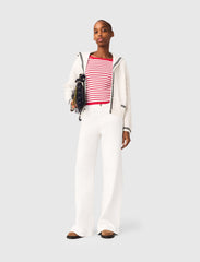 Maje Online / Cable-knit boat neck cardigan