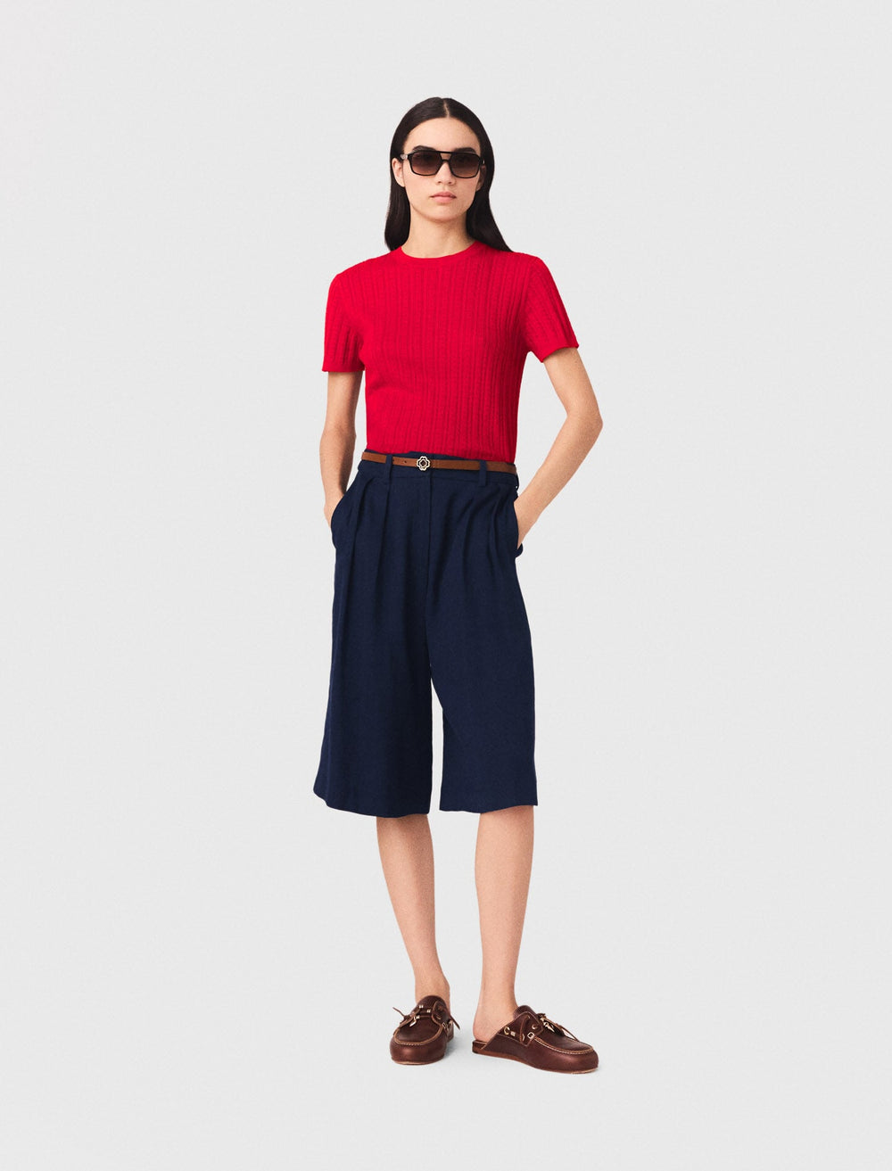 Maje Shop / Linen-blend Bermuda shorts