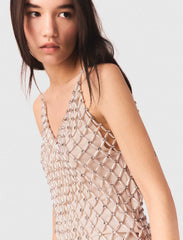 Maje Outlet / Short Beaded Dress With Lining