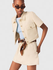 Maje Online / Short-sleeved cropped jacket