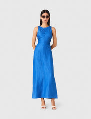 Maje New / Backless Linen-Blend Midi Dress