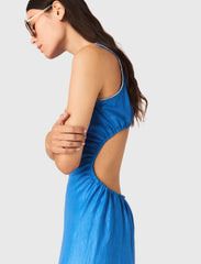 Maje New / Backless Linen-Blend Midi Dress