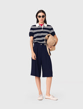 Maje Outlet / Striped polo with rhinestone collar