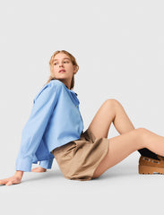 Maje Sale / Pleated cotton shorts