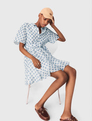 Maje Shop / Short patterned linen-blend dress