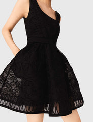Maje Sale / Short embroidered basket knit dress