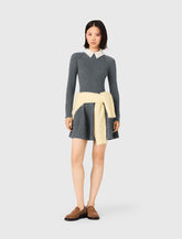 Maje Outlet / Beaded-collar short knit dress