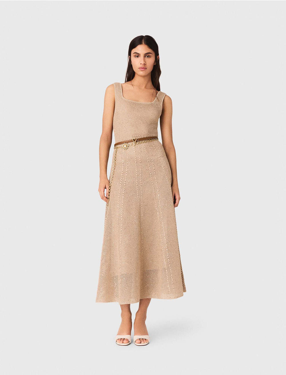 Maje New / Rhinestone knit maxi dress