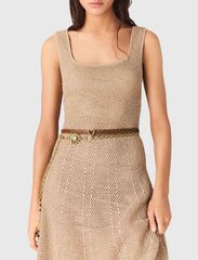 Maje New / Rhinestone knit maxi dress