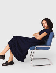 Maje Sale / Knit maxi dress with ruffles